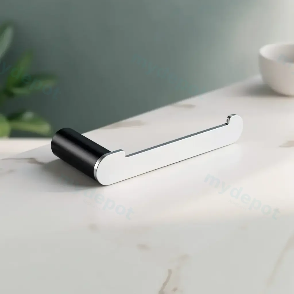 Bellino Chrome & Matte Black Toilet Roll Holder