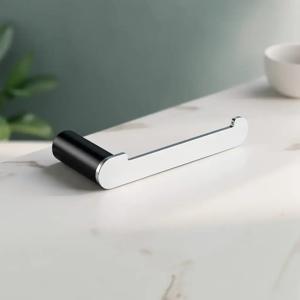 [40906] Bellino Chrome & Matte Black Toilet Roll Holder