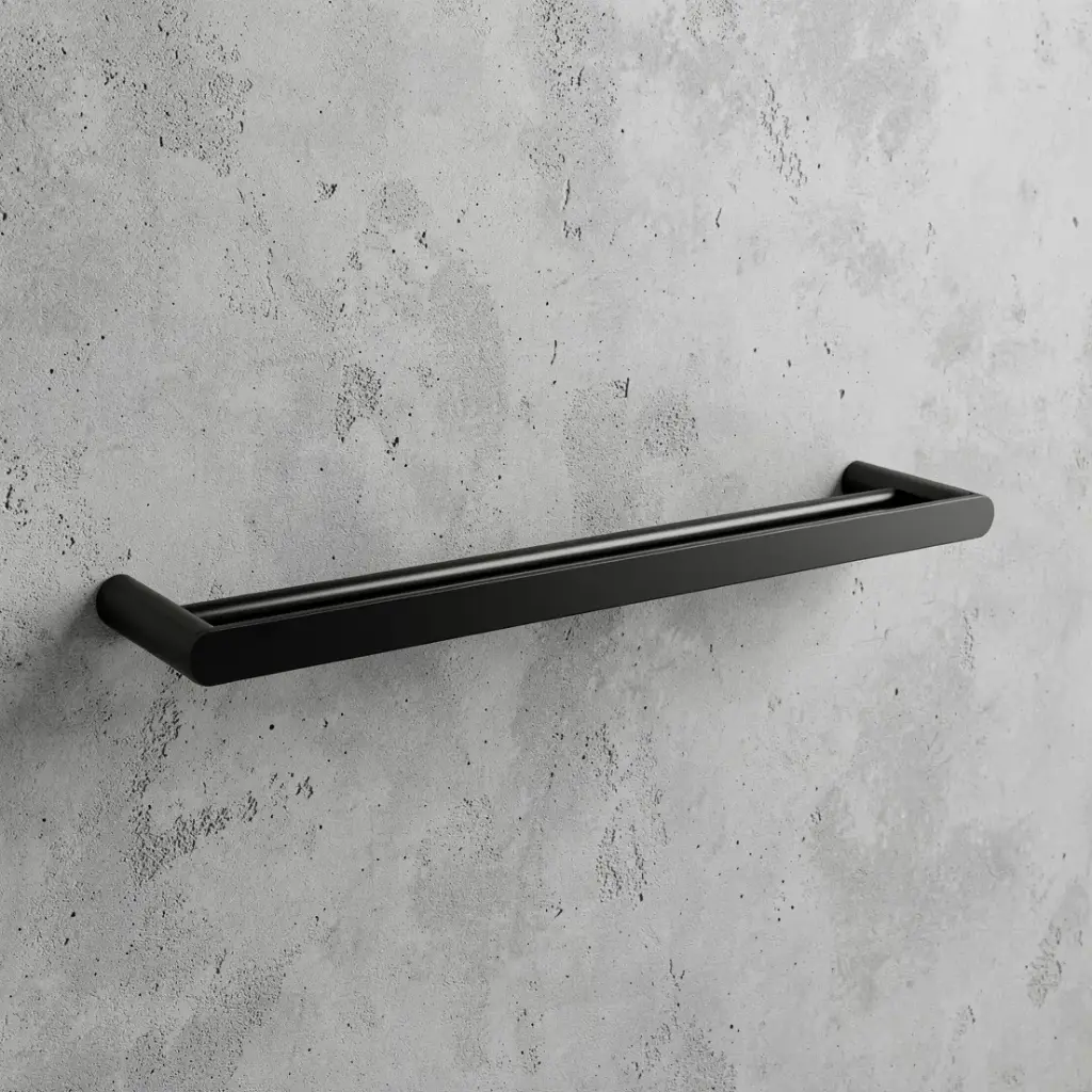 [40960] Bellino High Gloss Black 600mm Double Towel Rail