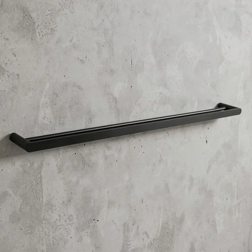 [40961] Bellino High Gloss Black 800mm Double Towel Rail