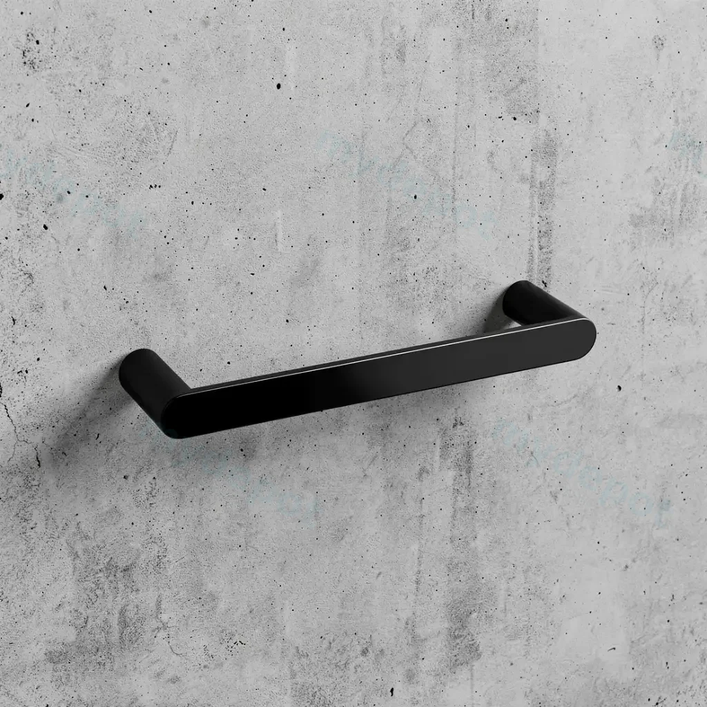 Bellino High Gloss Black Hand Towel Rail 300mm