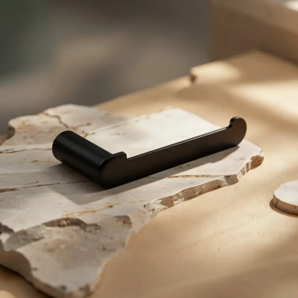 [40966] Bellino High Gloss Black Toilet Roll Holder