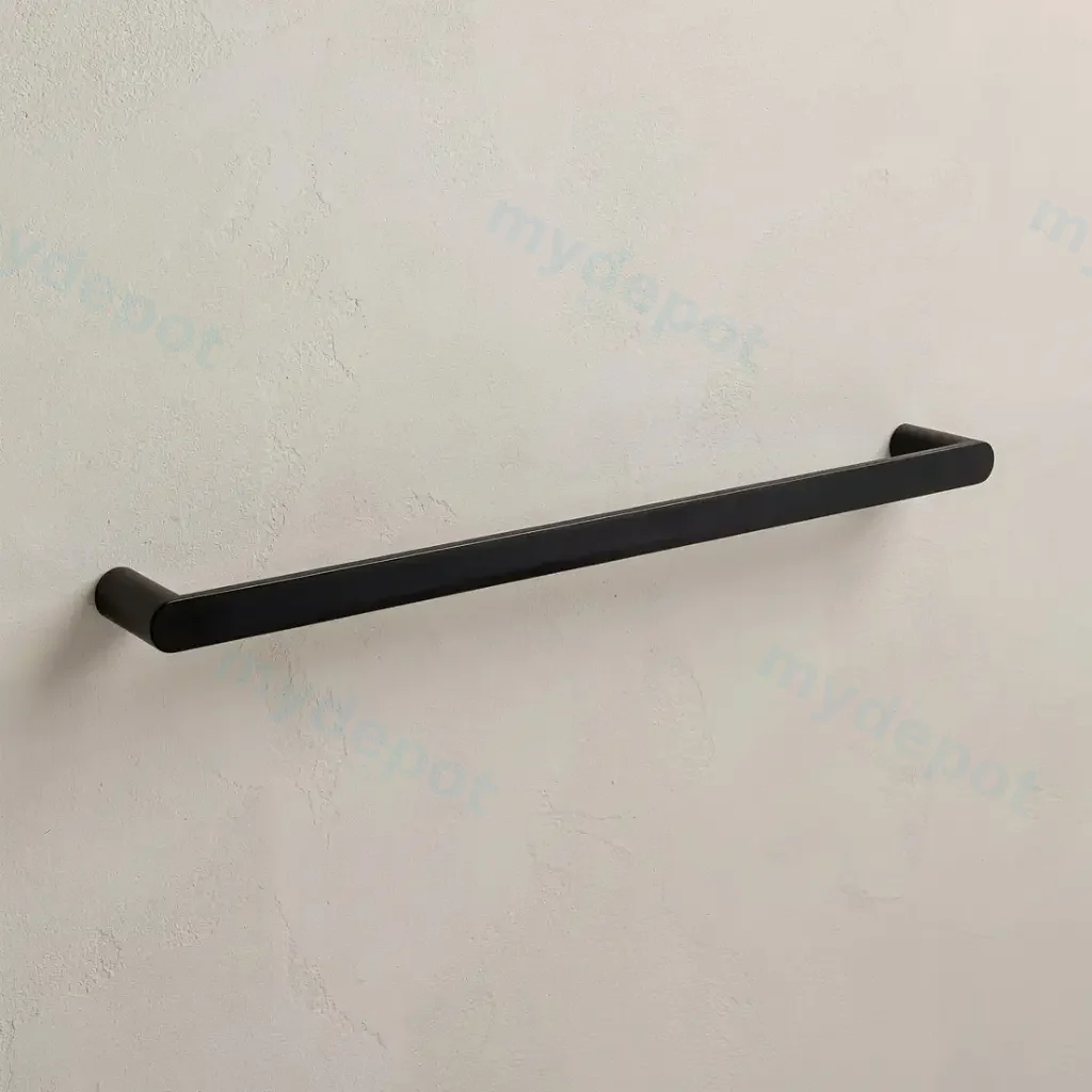 [40889] Bellino Matte Black 600mm Single Towel Rail