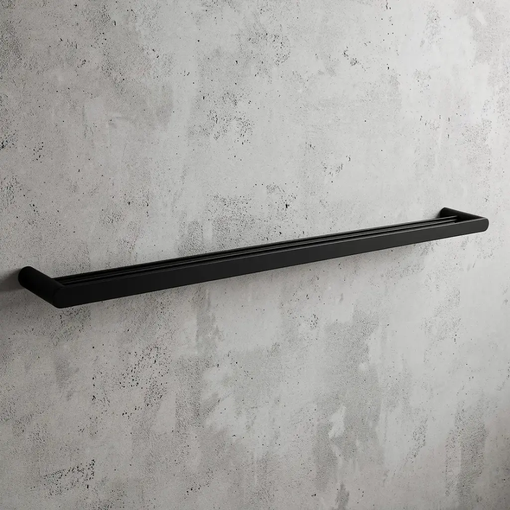 [40892] Bellino Matte Black 800mm Double Towel Rail