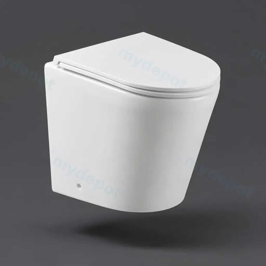 [50337] Berlin99 Gloss White Floor-Mount Conceal System Toilet. : Floor-Mount Conceal System Toilet Quiet Flushing Technology
