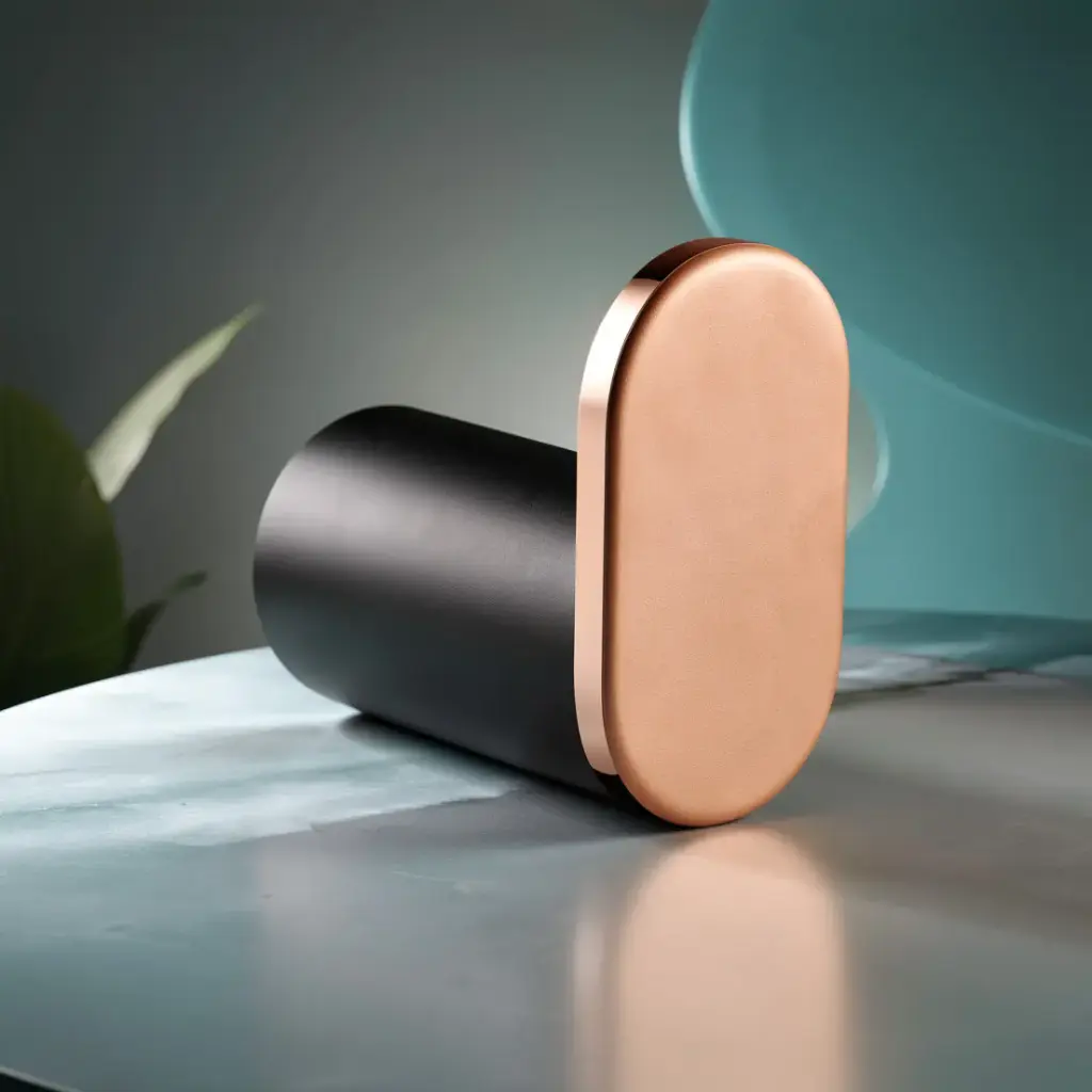 [41366] Black & Rose Gold Robe Hook Wall Mounted Stainless Steel