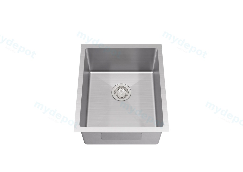 Bowl Size:340X400X230mm Overall Size:380X440X230mm Brushed Stainless Steel Kliff Hand Made Stainless Steel Sinks