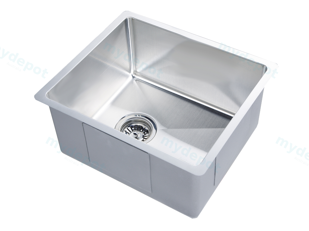 Bowl Size:400X400X230mm Overall Size:440X440X230mm Brushed Stainless Steel Kliff Hand Made Stainless Steel Sinks