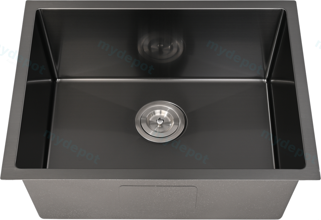 Bowl Size:540X400X230mm Overall Size:580X440X230mm Gun Metal Kliff Hand Made PVD Stainless Steel Sinks