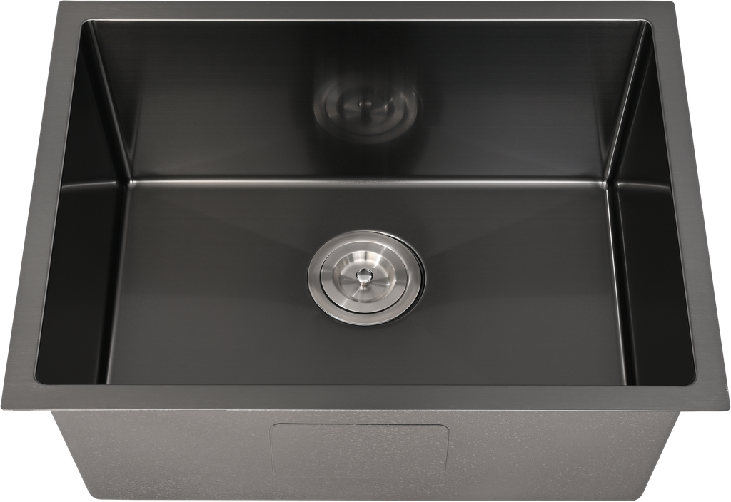 [56014] Bowl Size:540X400X230mm Overall Size:580X440X230mm Gun Metal Kliff Hand Made PVD Stainless Steel Sinks