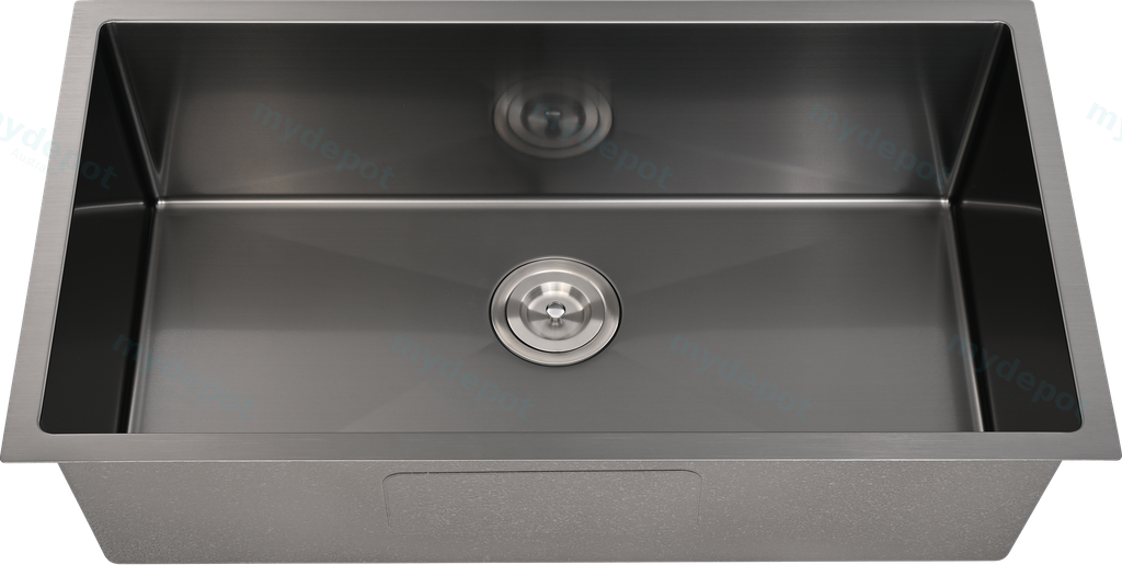 Bowl Size:720X400X230mm Overall Size:760X440X230mm Gun Metal Kliff Hand Made Stainless Steel Sinks