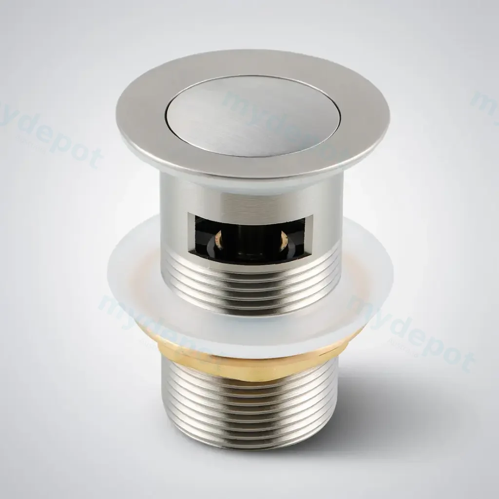 [41084] Brushed Nickel 32/40mm Solid Brass Basin Pop Up Waste with Overflow