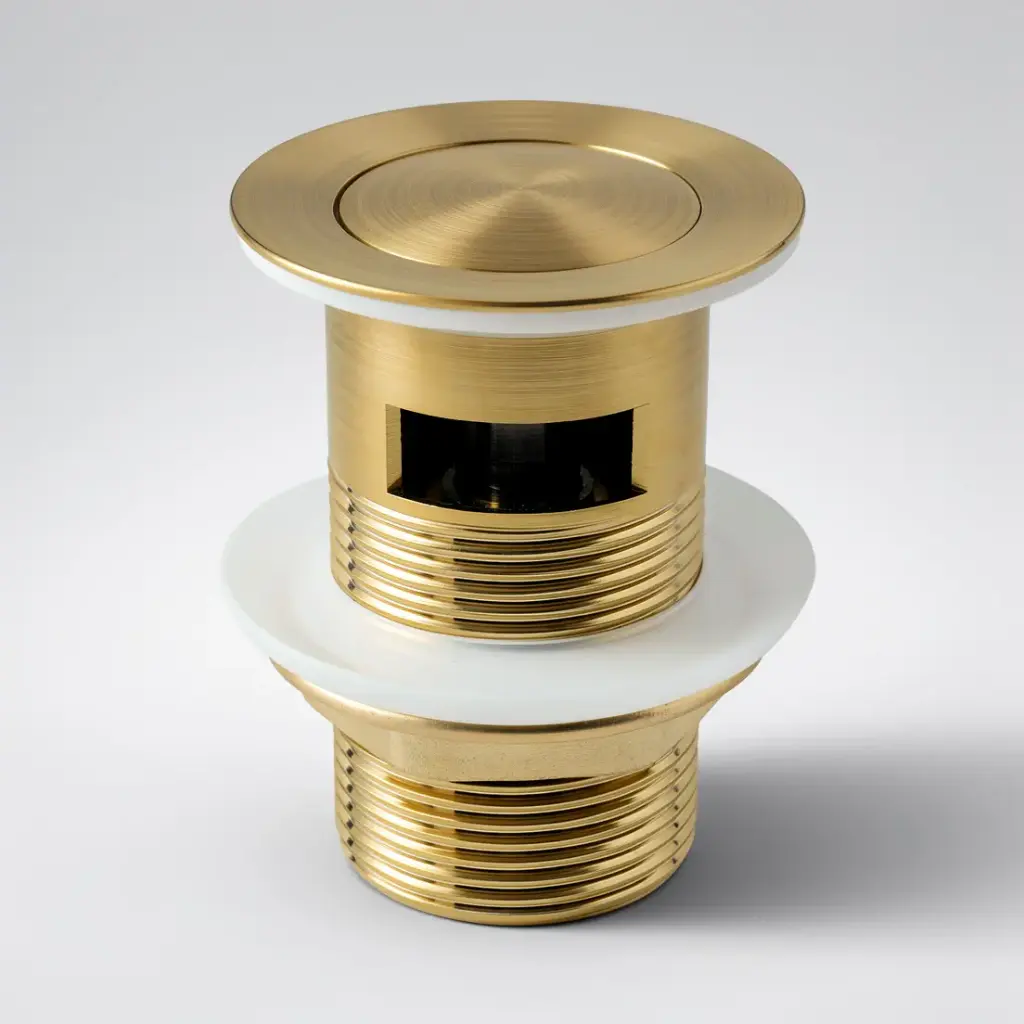 Brushed Yellow Gold 32/40mm Solid Brass Basin Pop Up Waste with Overflow