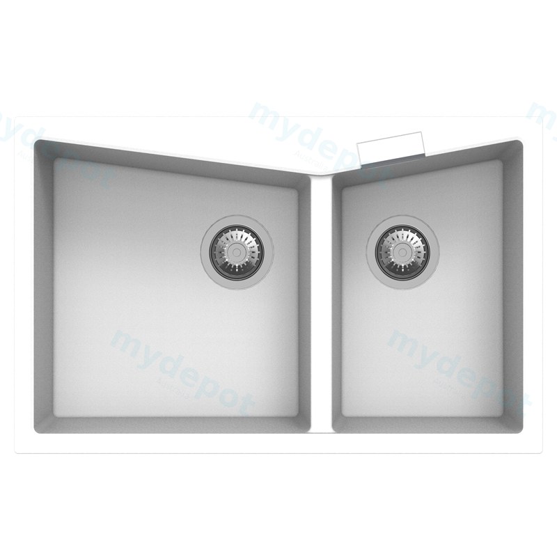[40572] Carysil CGDB White Double Bowl Granite Kitchen Sink 800*500mm