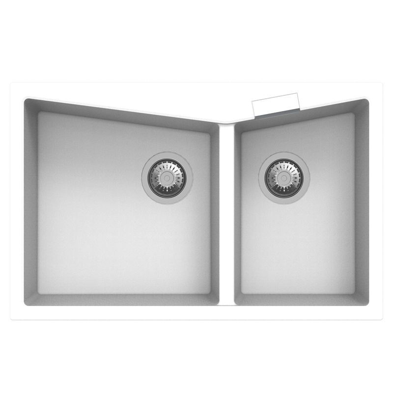 [40572] Carysil CGDB White Double Bowl Granite Kitchen Sink 800*500mm