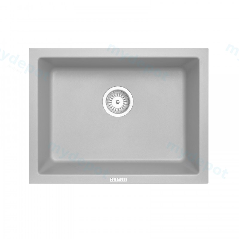 [40550] Carysil Concrete Grey Single Big Bowl Granite Kitchen Sink 610*457mm