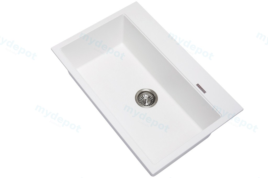 [40552] Carysil Waltz White Single Bowl Granite Kitchen Sink 780*510*220mm