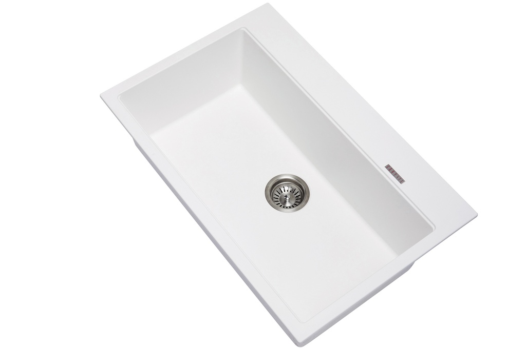 [40552] Carysil Waltz White Single Bowl Granite Kitchen Sink 780*510*220mm