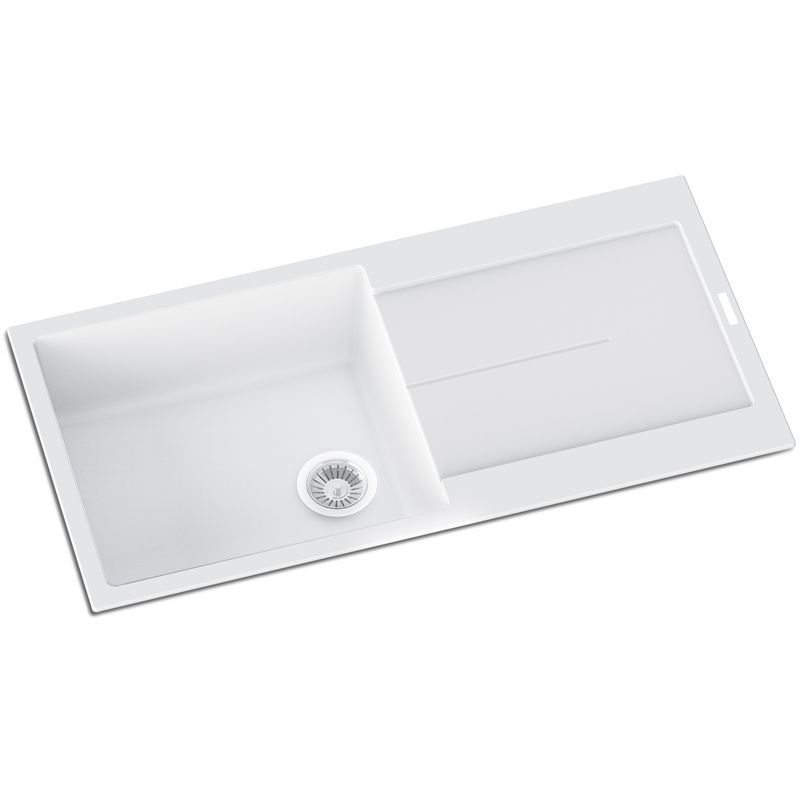 [41210] Carysil White Single Bowl with Drainer Granite Kitchen Sink 1000*440mm