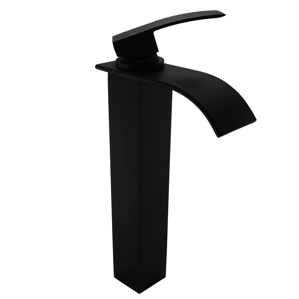 [40219] Casa Black Waterfall Tall Basin Mixer