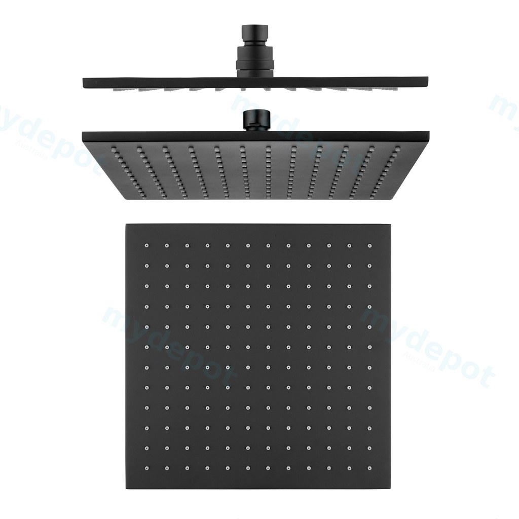 [40999] Cavallo 10″ Matte Black Soild Brass Shower Head