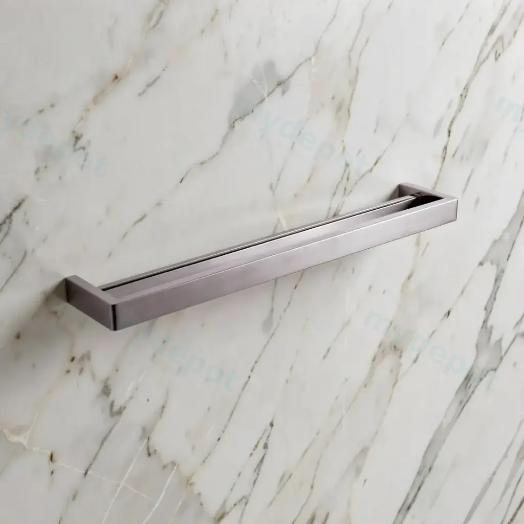 Cavallo Brushed Nickel Square Double Towel Rail 600mm