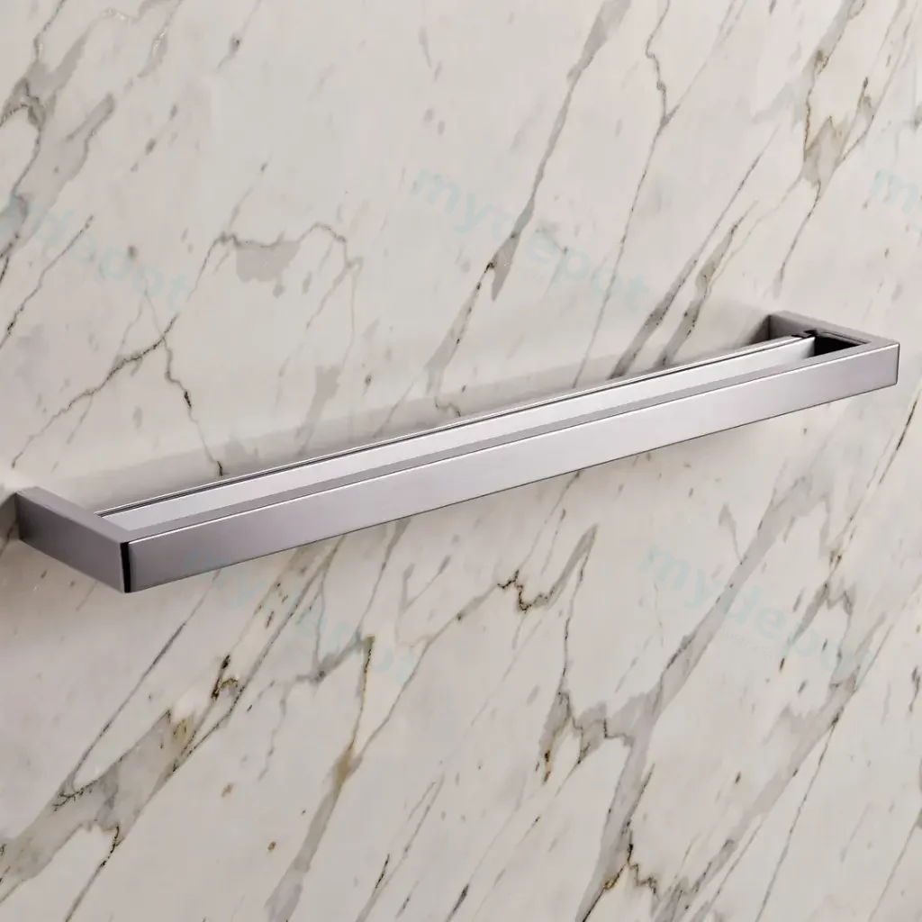 Cavallo Brushed Nickel Square Double Towel Rail 800mm