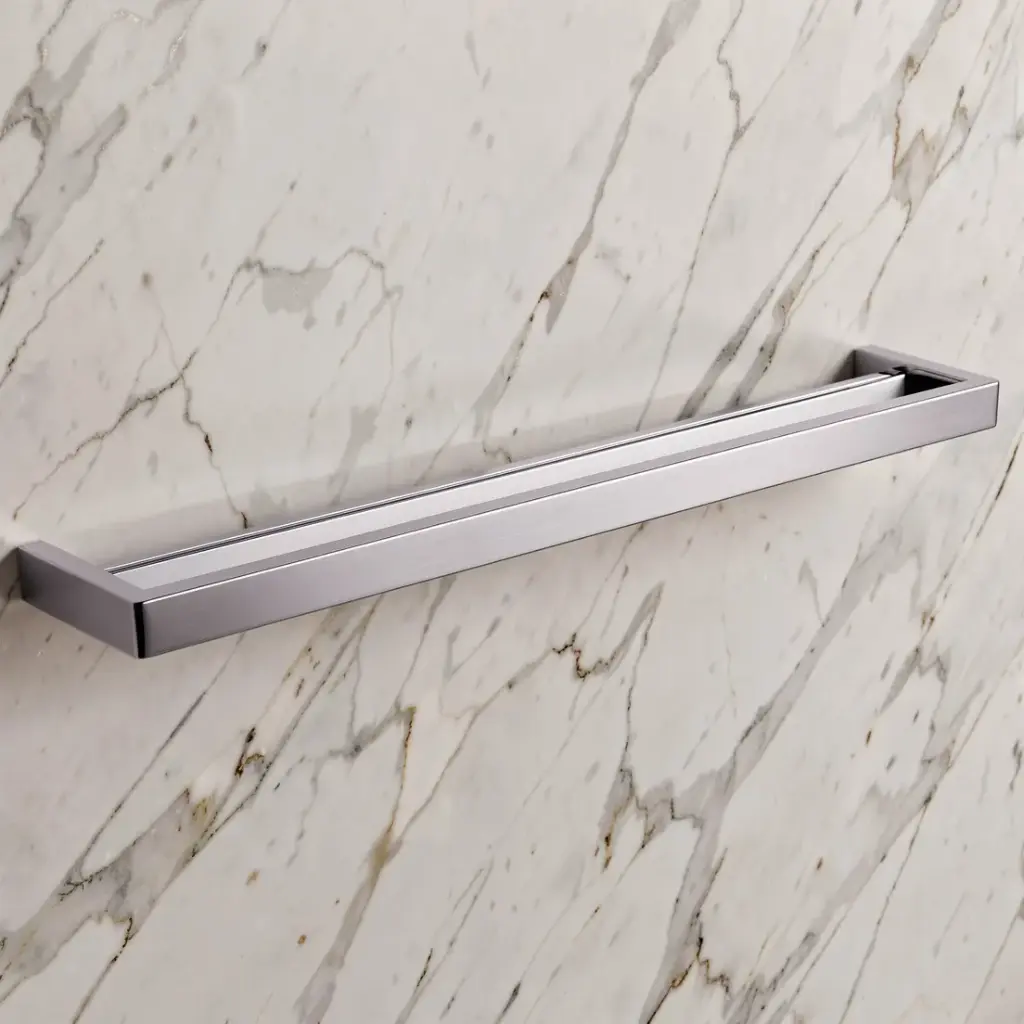 [41034] Cavallo Brushed Nickel Square Double Towel Rail 800mm