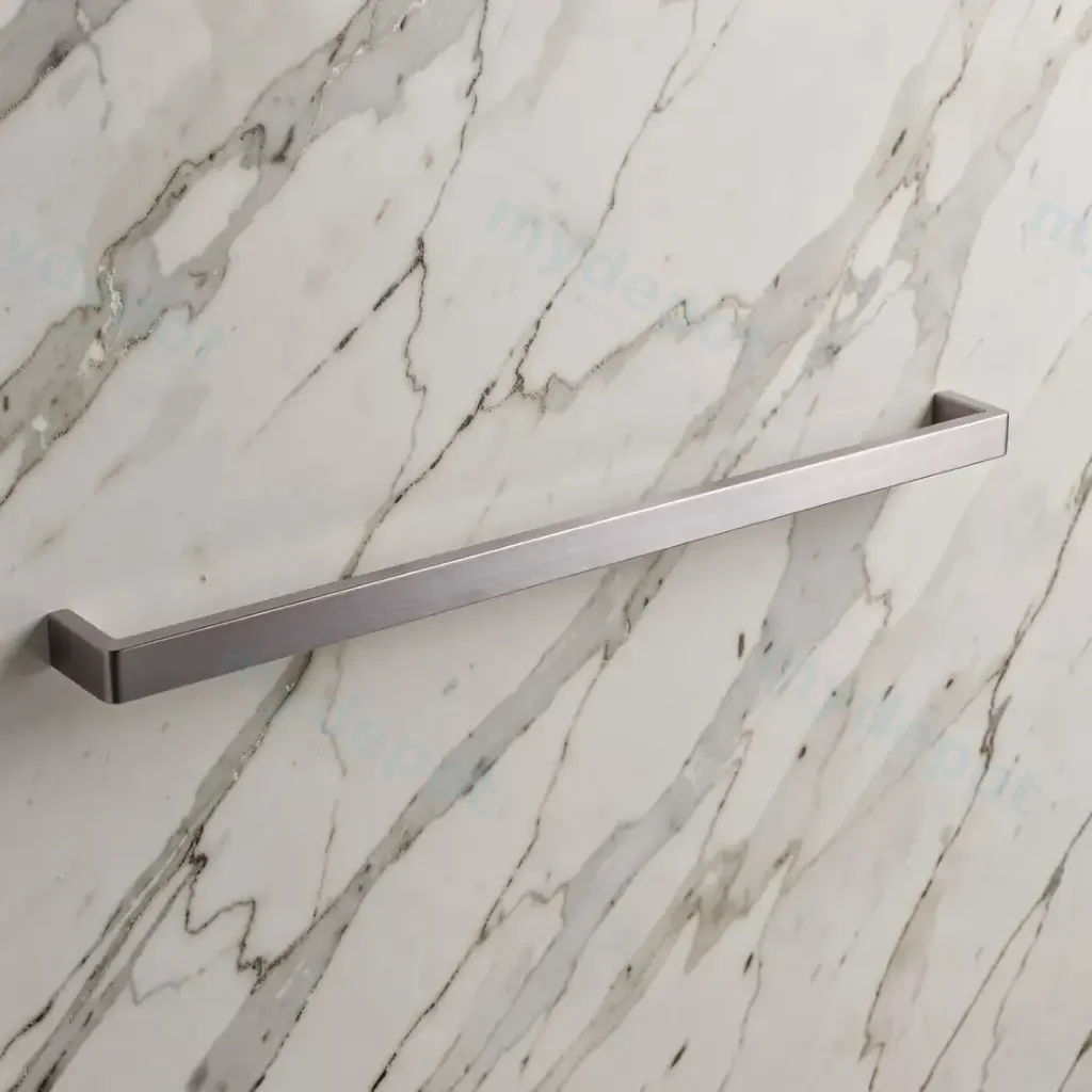 [41032] Cavallo Brushed Nickel Square Single Towel Rail 800mm