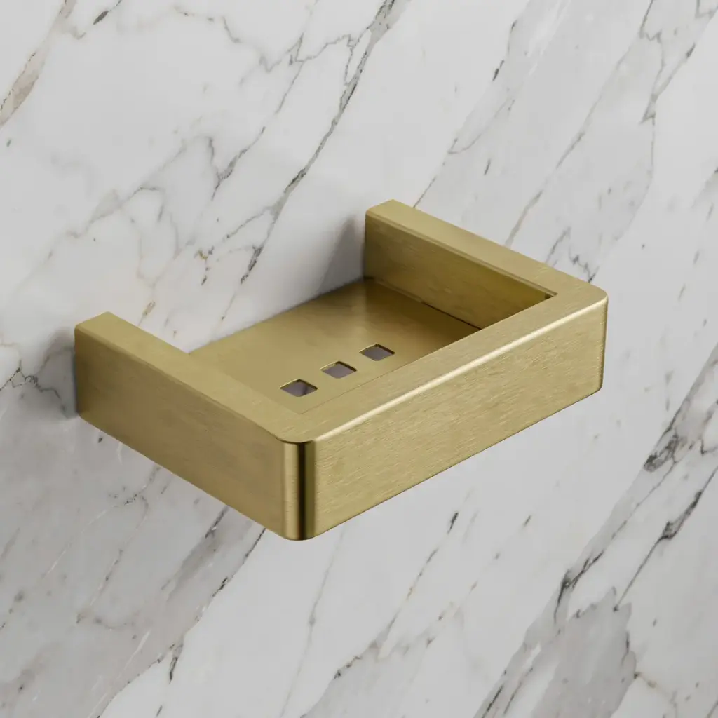 [41022] Cavallo Brushed Yellow Gold Soap Dish Holder