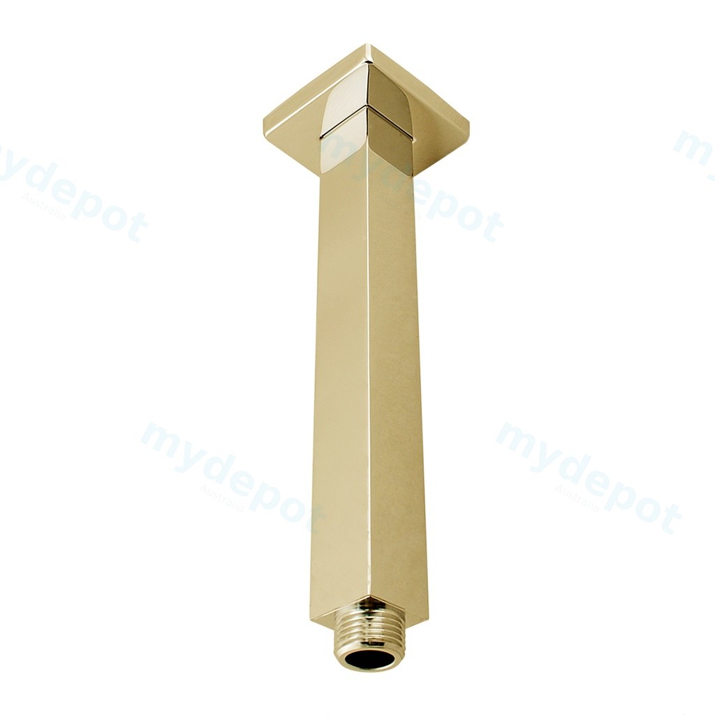 Cavallo Brushed Yellow Gold Square Ceiling Shower Arm 200mm