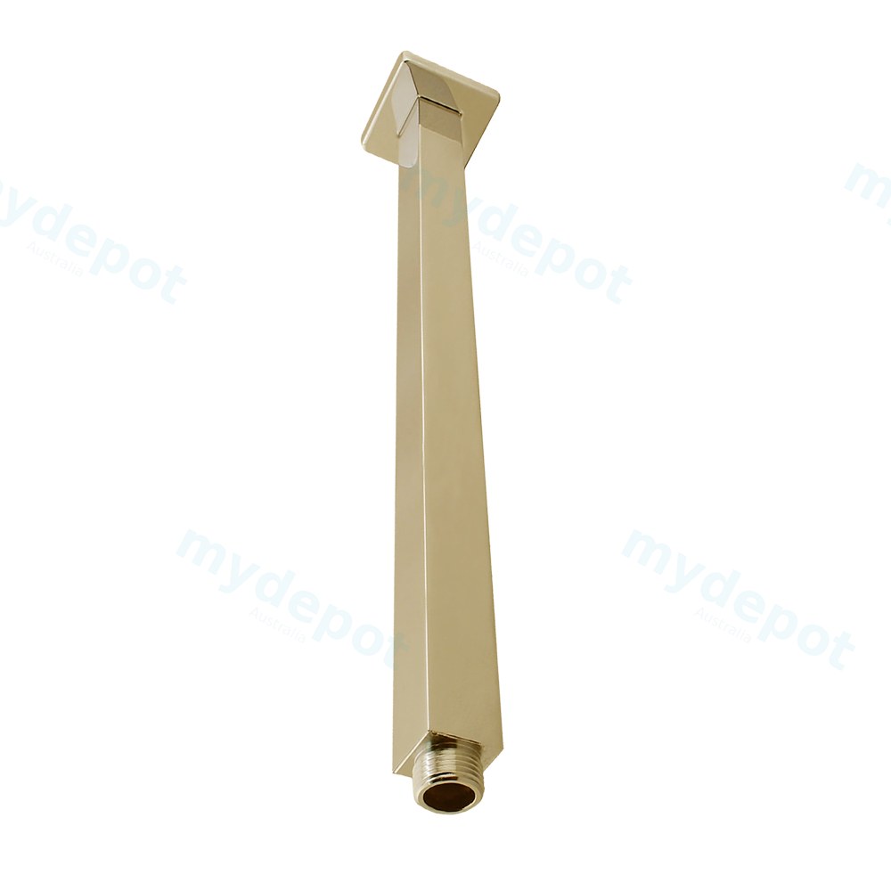 [41015] Cavallo Brushed Yellow Gold Square Ceiling Shower Arm 400mm