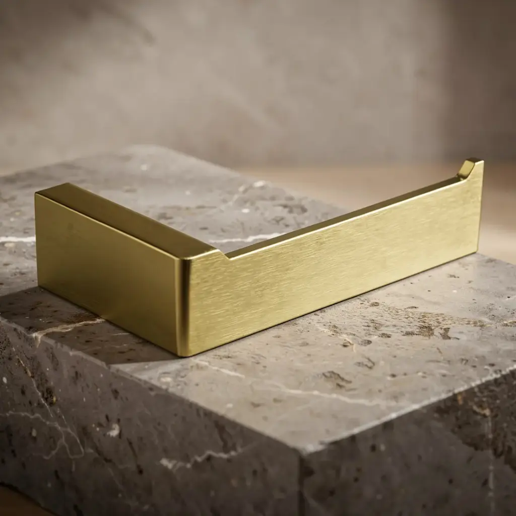[41024] Cavallo Brushed Yellow Gold Square Toilet Roll Holder