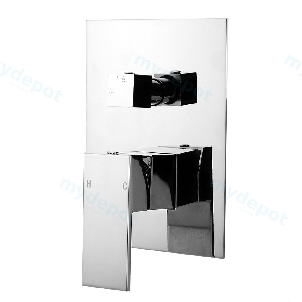 [40973] Cavallo Chrome Square Shower Mixer Diverter