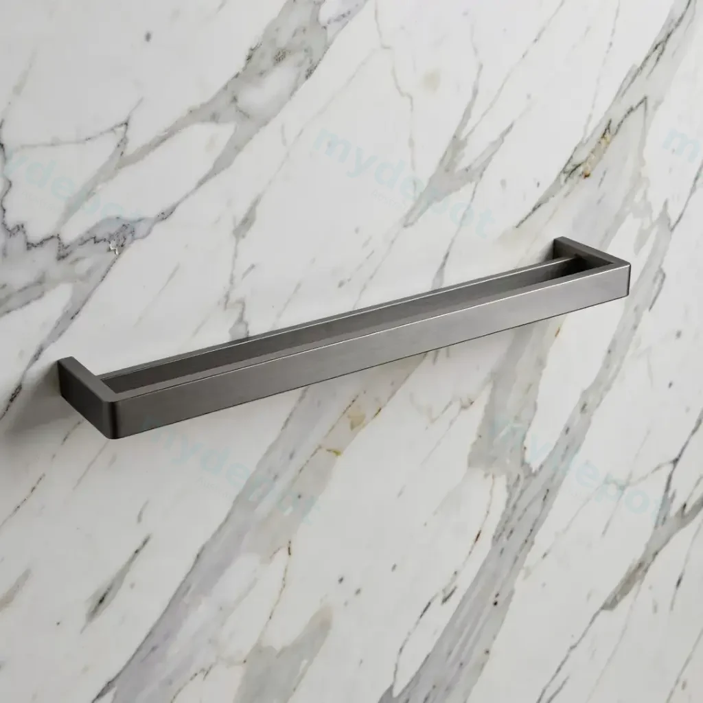 Cavallo Gun Metal Grey Square Double Towel Rail 600mm