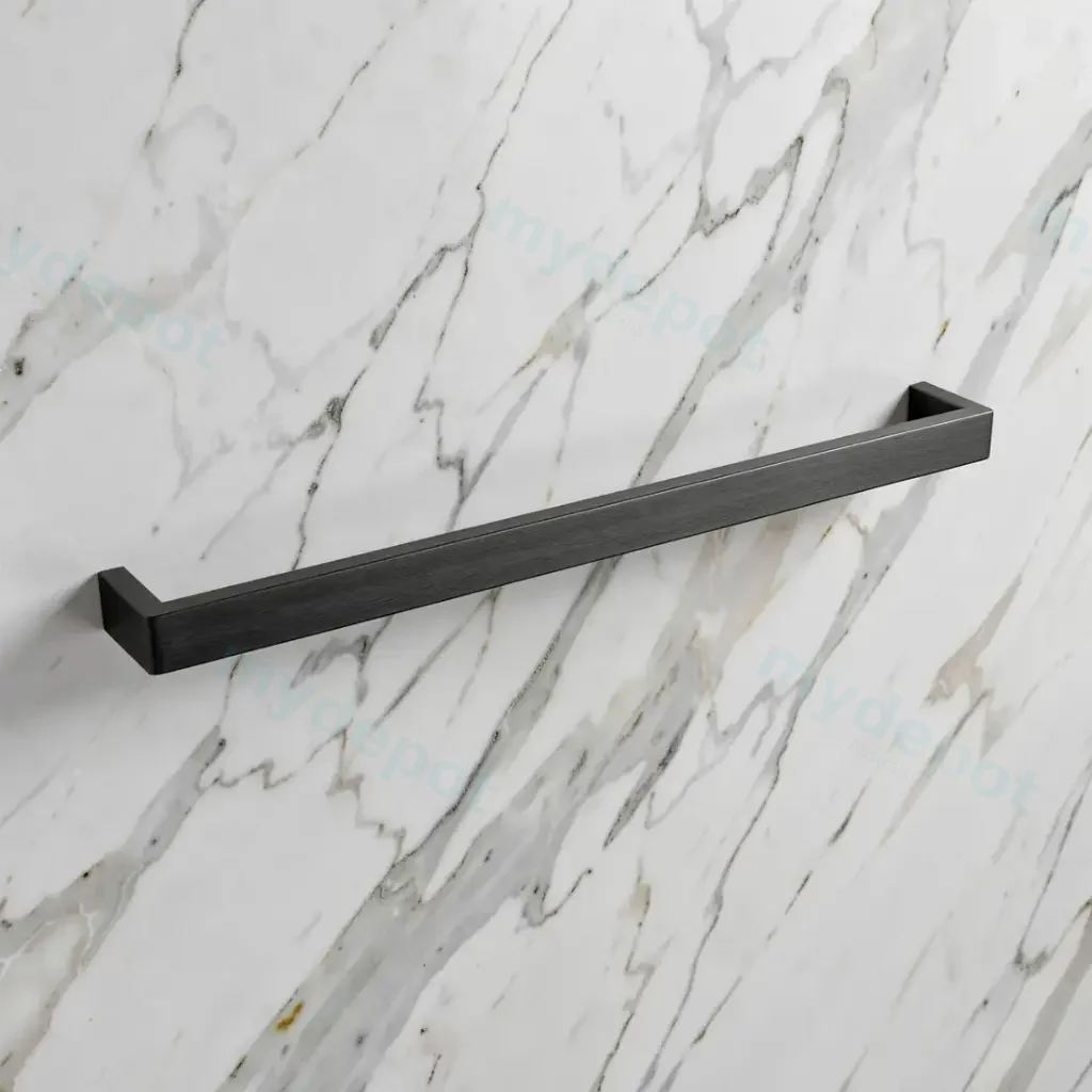 Cavallo Gun Metal Grey Square Single Towel Rail 600mm