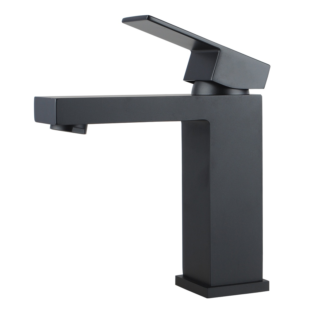 [40989] Cavallo Matte Black Square Basin Mixer