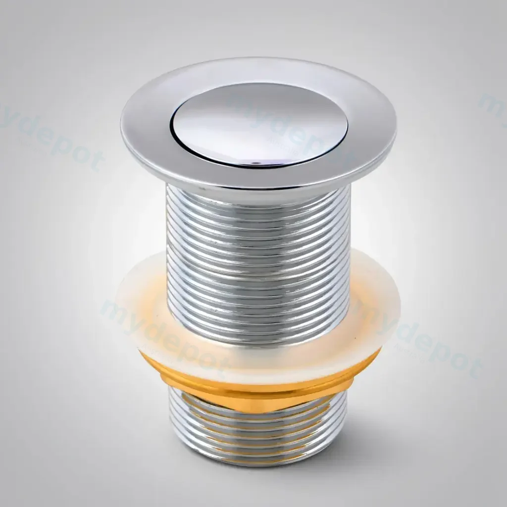 [40481] Chrome 32/40mm Solid Brass Basin Pop Up Waste with NO Overflow