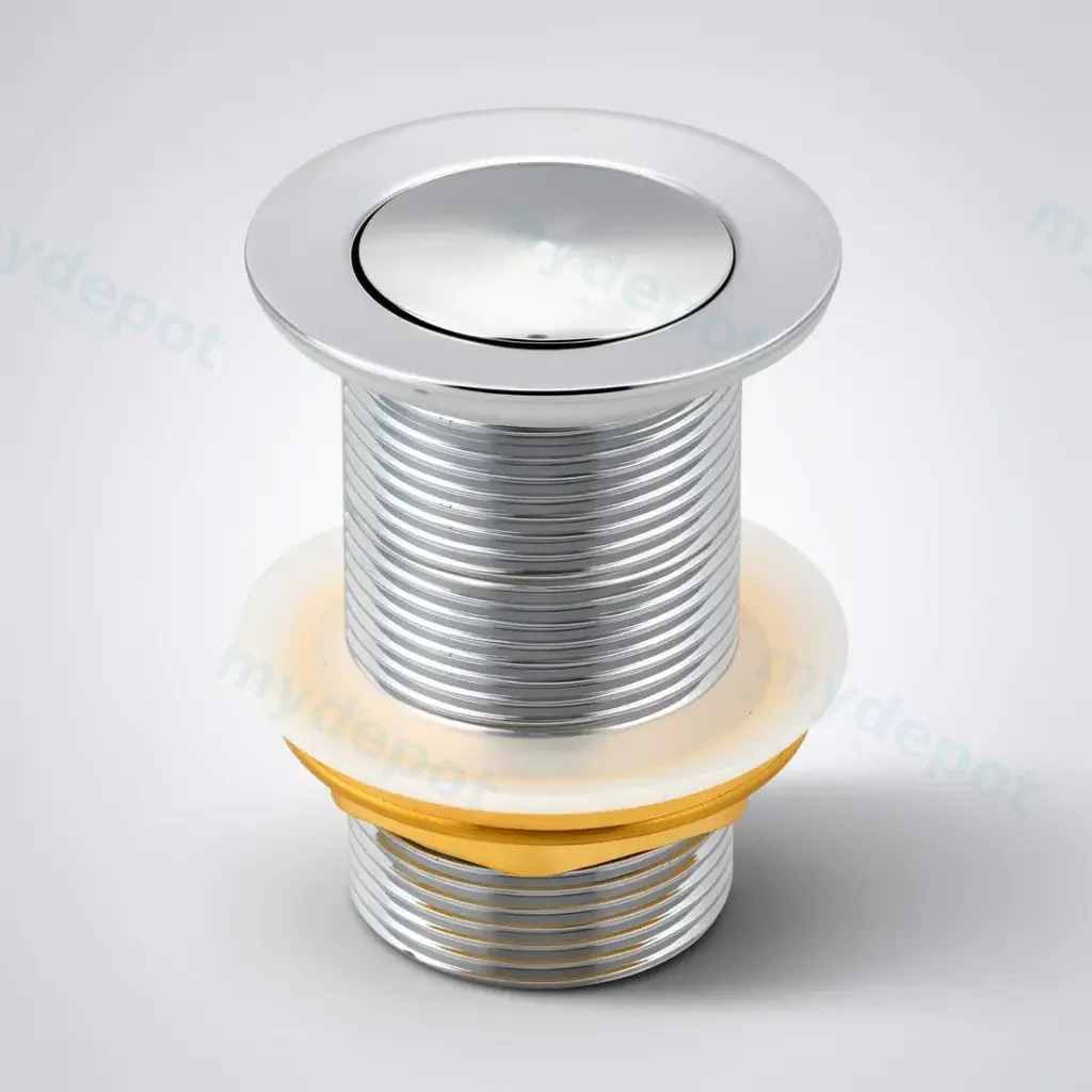 [41086] Chrome 32/40mm Solid Brass Basin Pop Up Waste with NO Overflow