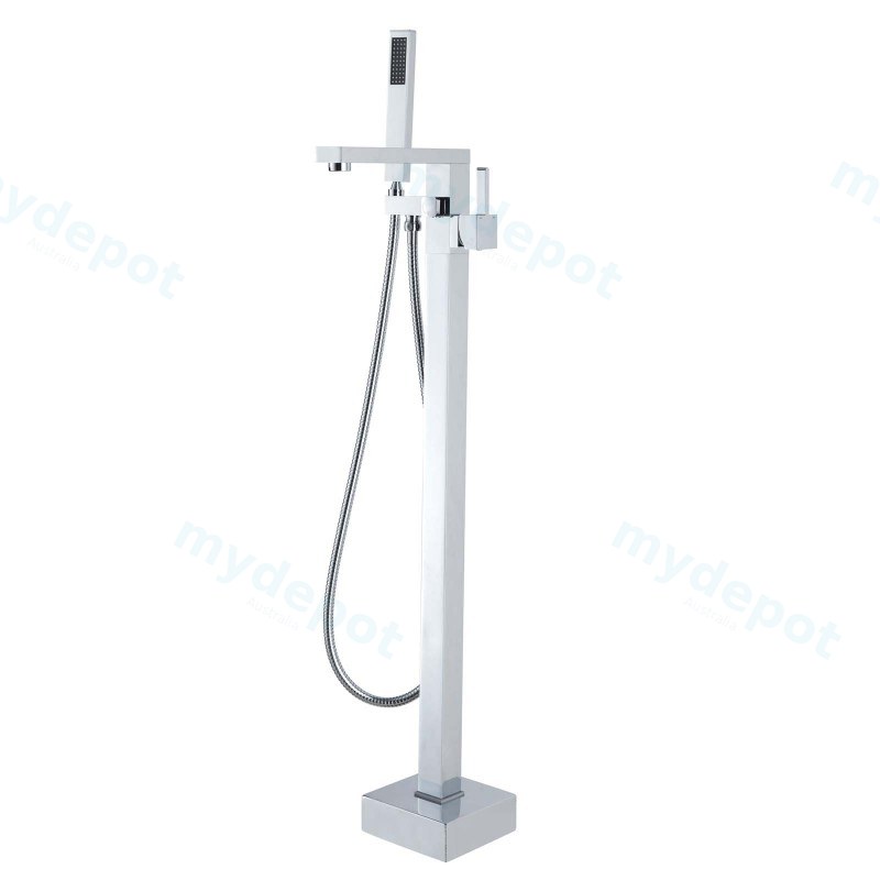 [40247] Chrome Freestanding Bath Mixer With Handheld Shower