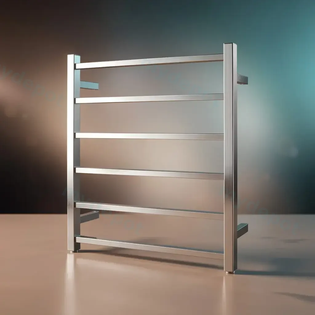 Chrome Square Electric Heated Towel Rack 6 Bars
