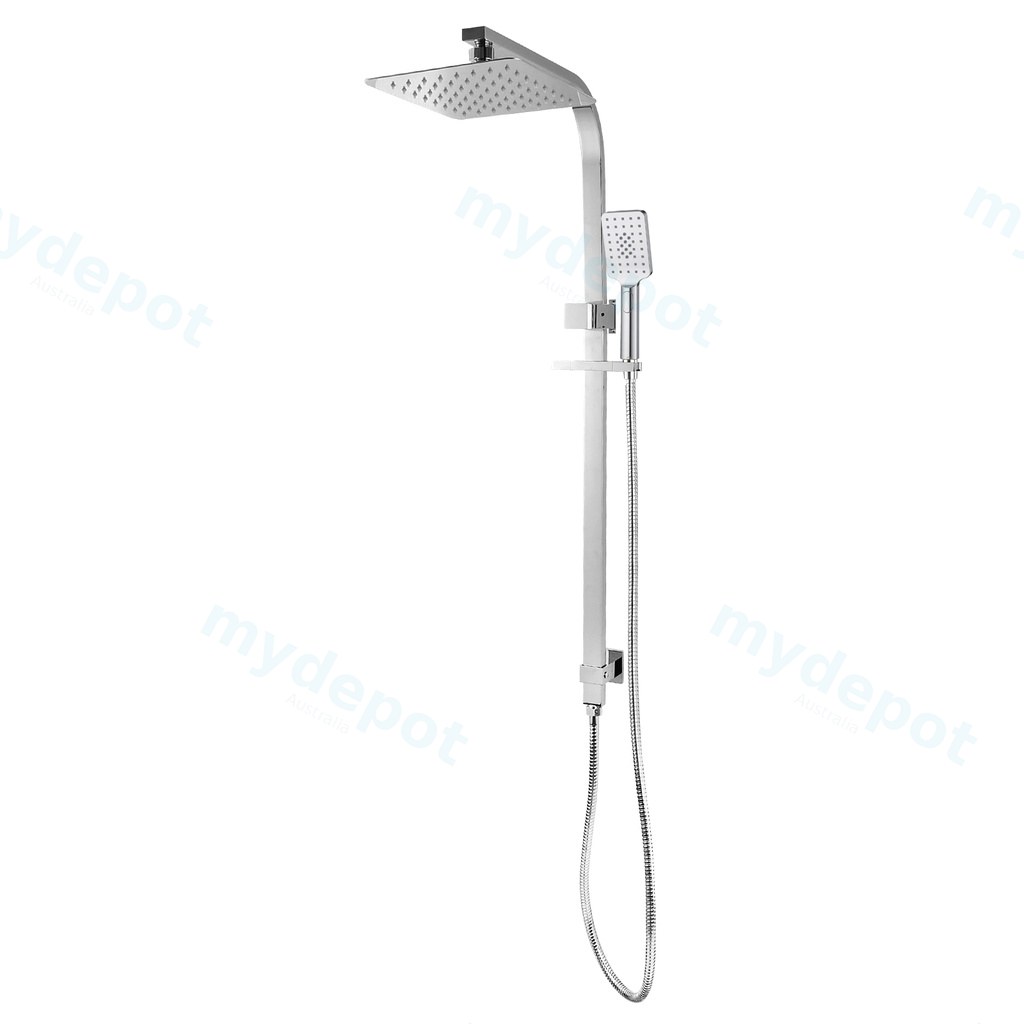 [40268] Chrome Square Shower Station without Shower Head and Handheld Shower