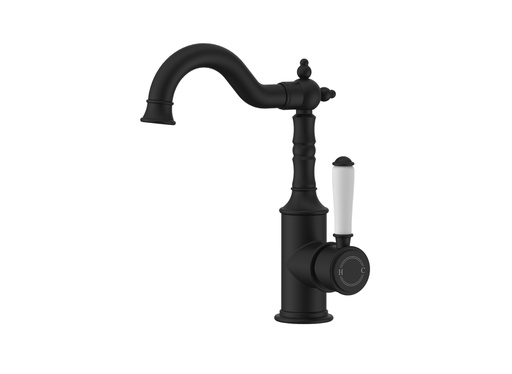 [44258] Clasico Basin Mixer Ceramic handle in Matt Black