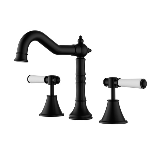 [44308] Clasico Basin Set Ceramic Hahdle Matt Black Lead Free