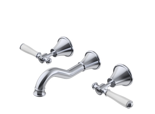 [44289] Clasico Bath Set Ceramic Hahdle Chrome Lead Free