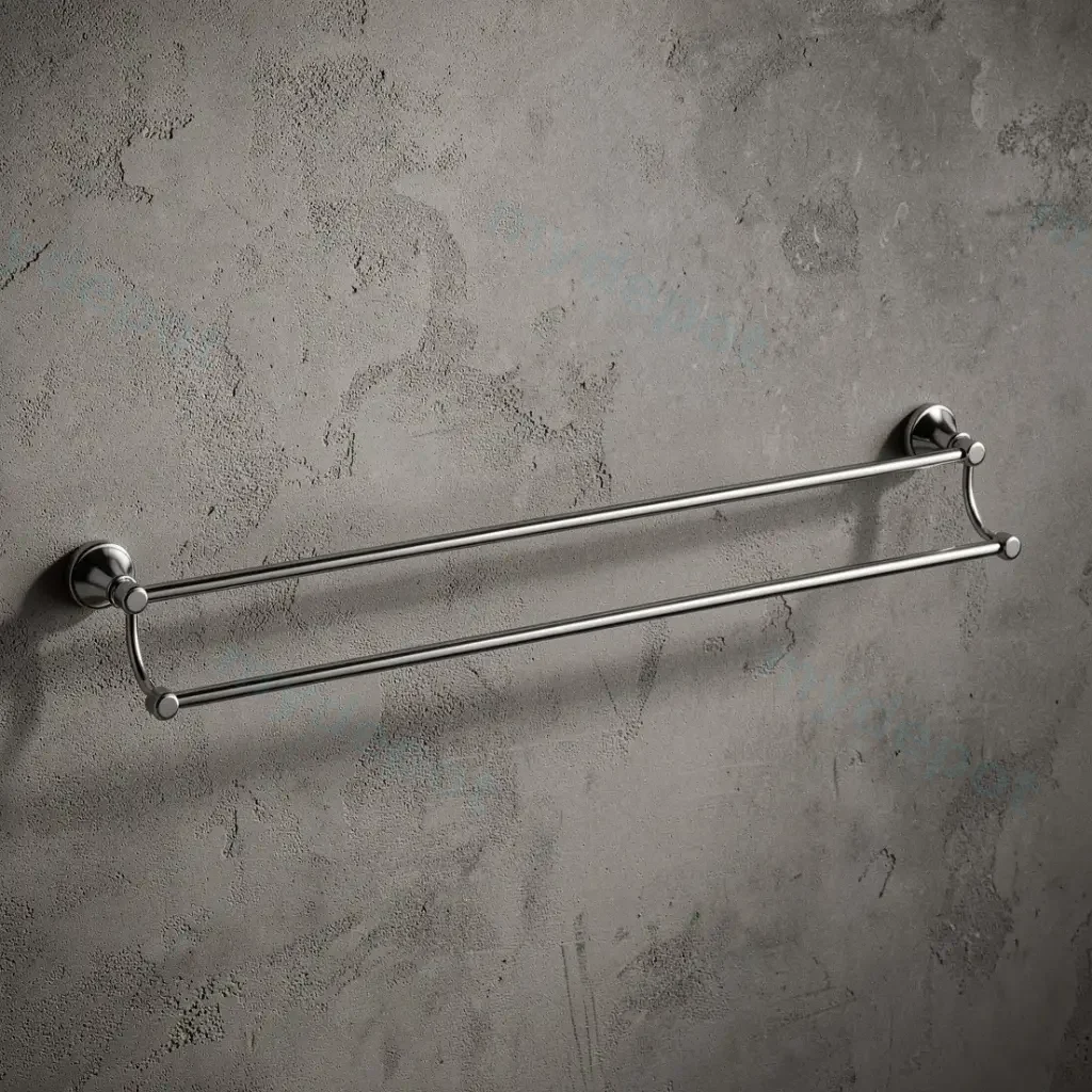 Clasico Double Towel Rail 800mm Chrome