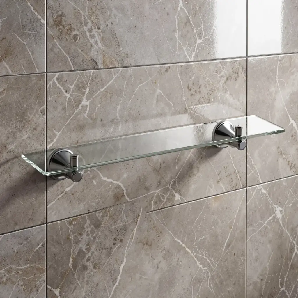 [44186] Clasico Glass Shelf Chrome