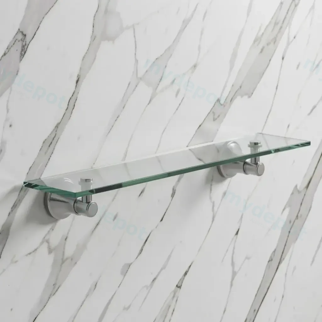 Clasico Glass Shelf in Brushed Nickel