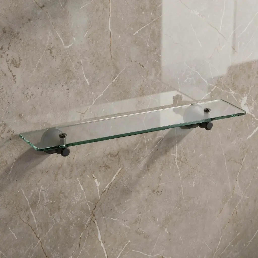 [44215] Clasico Glass Shelf in Matt Black