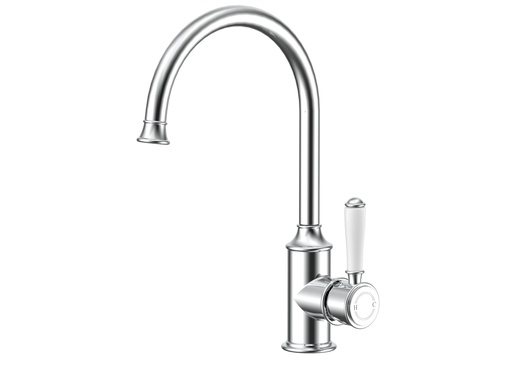[44227] Clasico Gooseneck Sink Mixer Ceramic handle Chrome